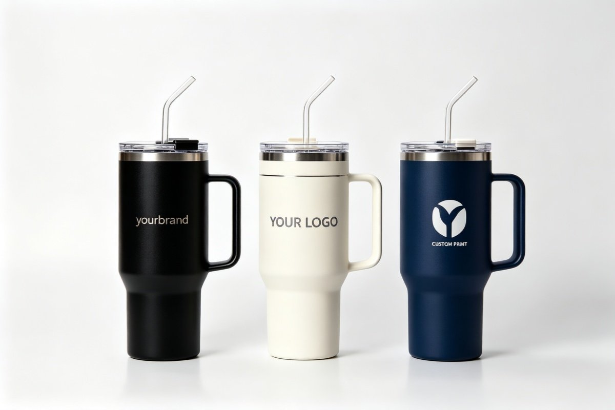 premium insulated straw tumblers custom laser logo