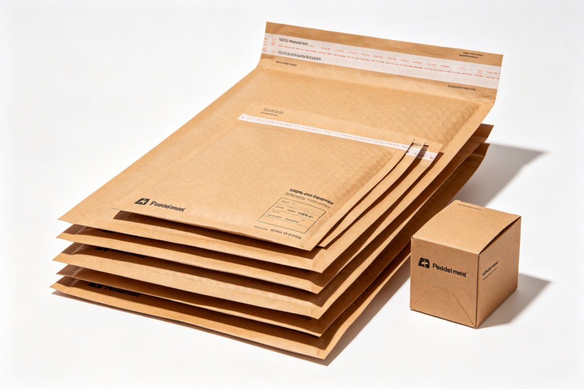 eco friendly kraft padded bubble mailers custom print