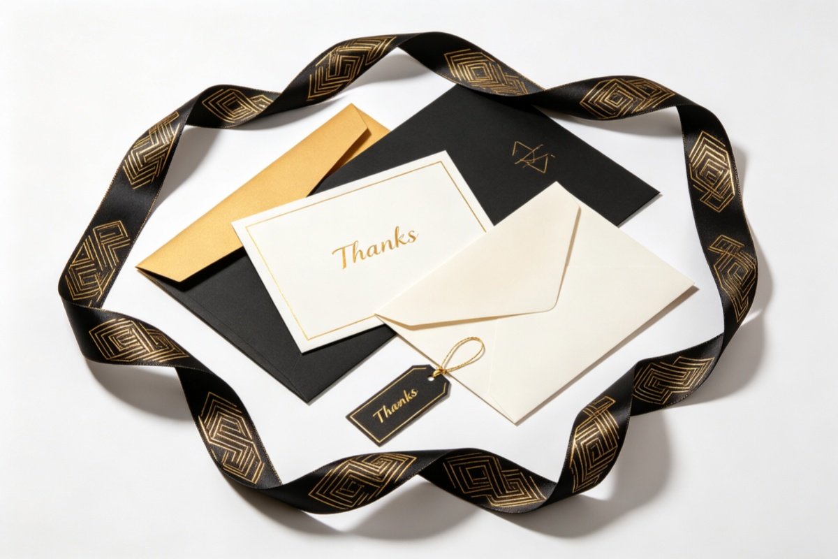 premium gold foil brand ribbons thank you card kits