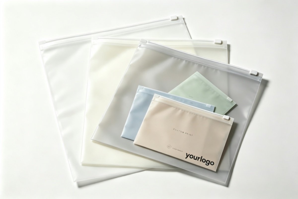 compostable frosted apparel zipper bags custom logo